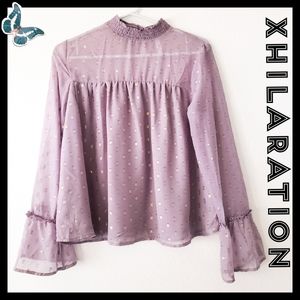 ♥️ Xhilaration:Size:S/ Purple Blouse w/ Gold flecks